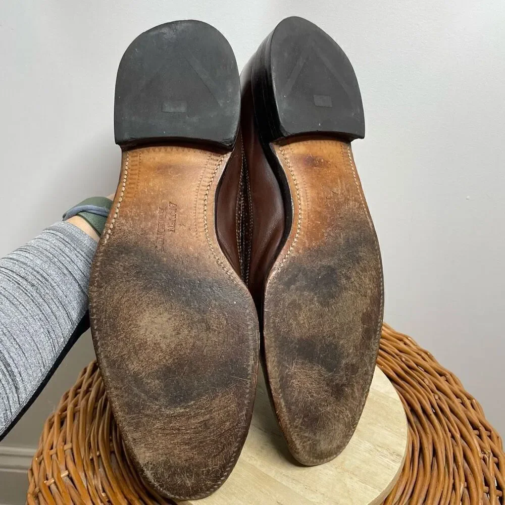 Allen Edmonds Tassel Loafer Brown Leather Slip On Mens 10 C 57998 Oxford Career